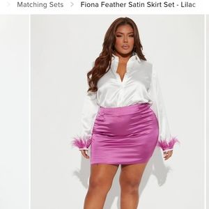 Fiona Feather Satin Skirt Set